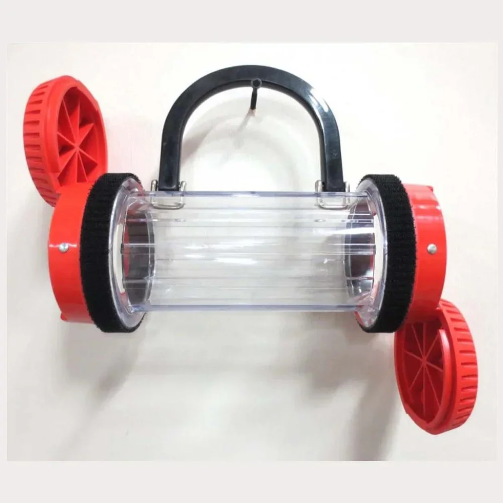 Handcrafted Pneumatic Tube Purse - Red and Clear